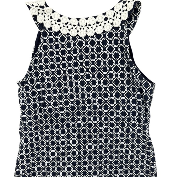 Charter Club Petites Sleeveless Dress Blue White Shift Crochet PL - Picture 4 of 8